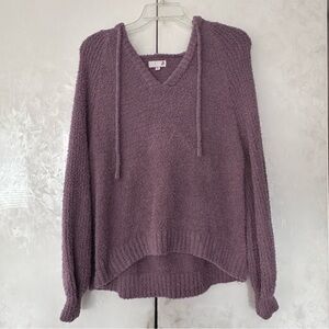 SO Fuzzy Cropped Hooded Sweater